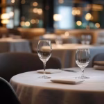 Michelin-Starred Restaurants in San Francisco for Sugar Dates: Where I Actually Take My Best Arrangements Elegant intimate restaurant interior with soft warm lighting, modern sophisticated decor, two empty